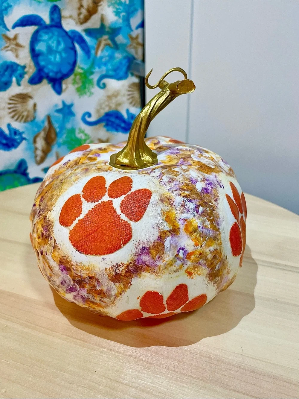 Clemson Themed Pumpkin
